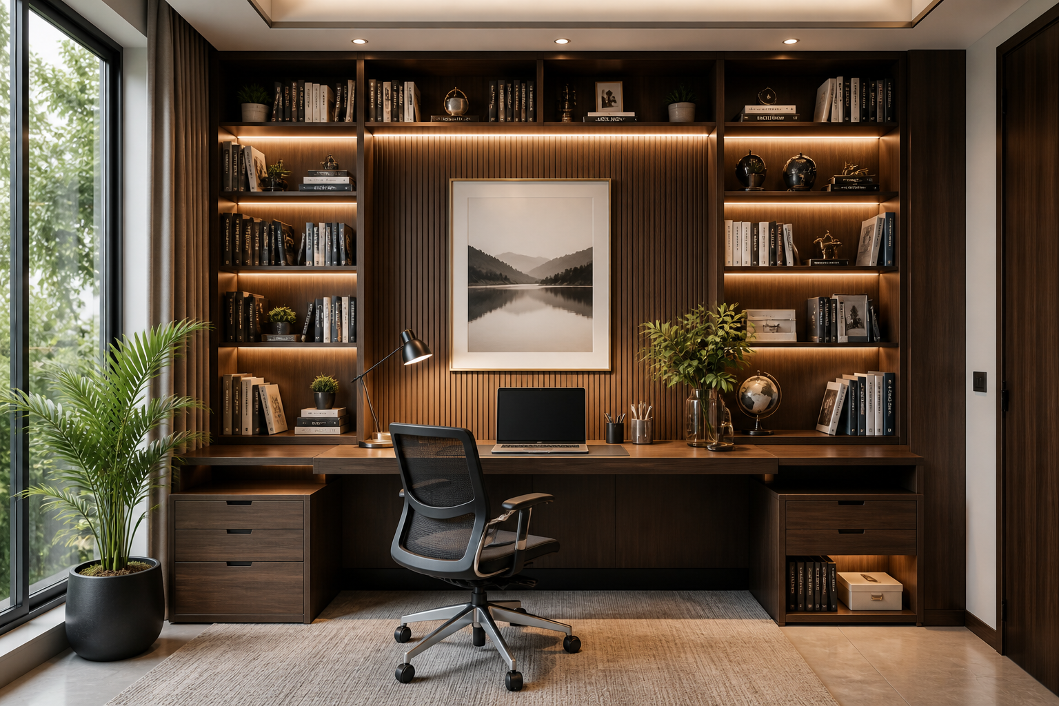 Study Table with Bookshelf